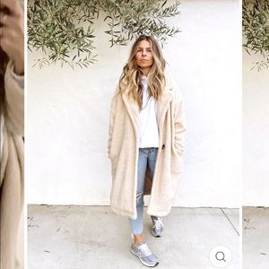 Cream Teddy Oversized Jacket - S/M